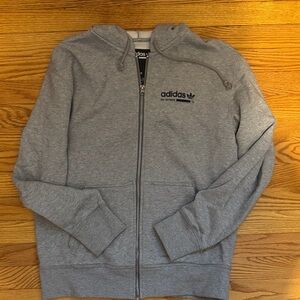 Adidas Heather Gray Full-Zip Hoodie